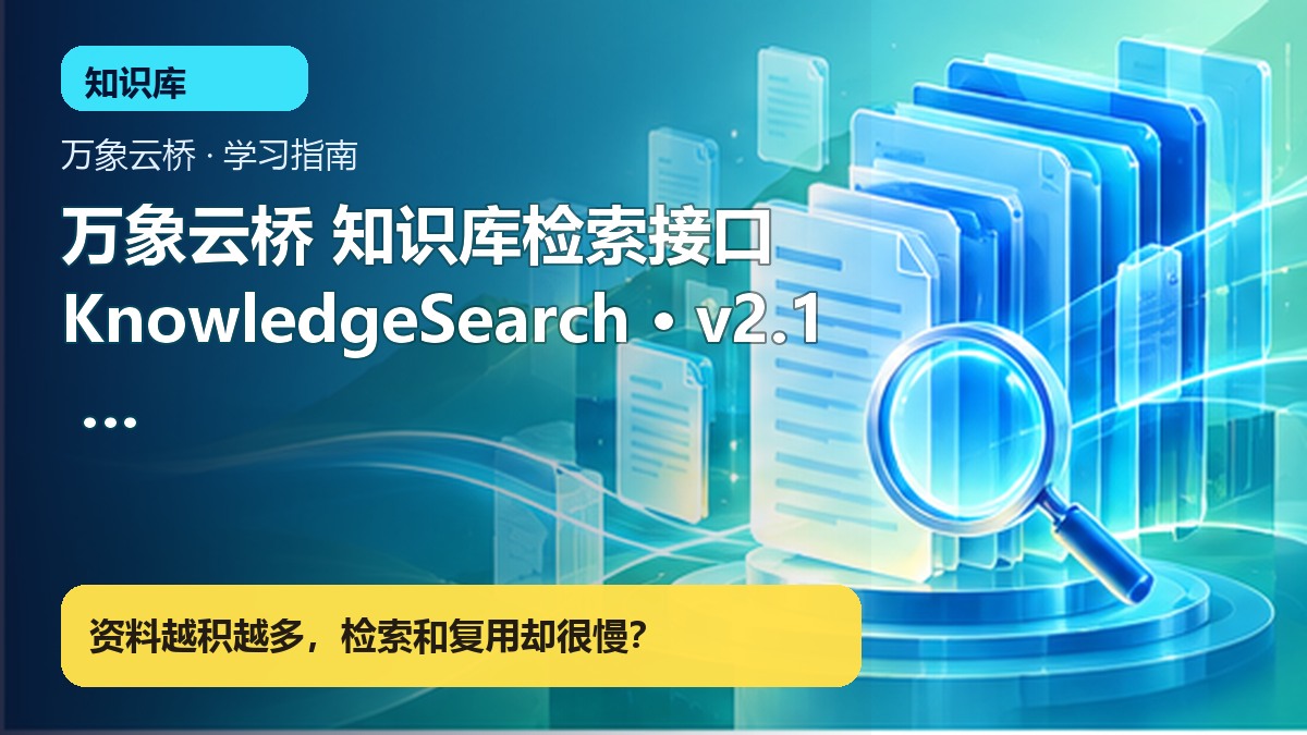万象云桥 知识库检索接口 KnowledgeSearch · v2.1 开发文档 · 浩哥团队 产品价值展示