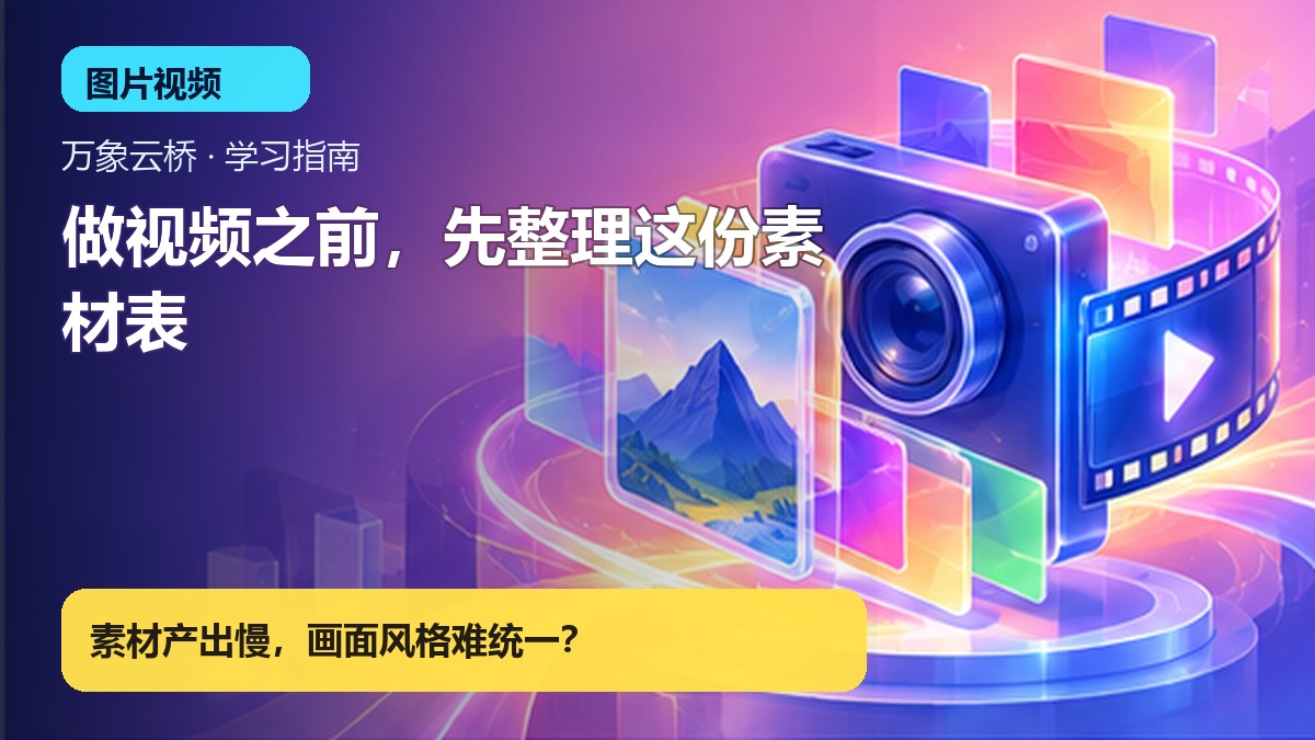 做视频之前，先整理这份素材表 产品价值展示