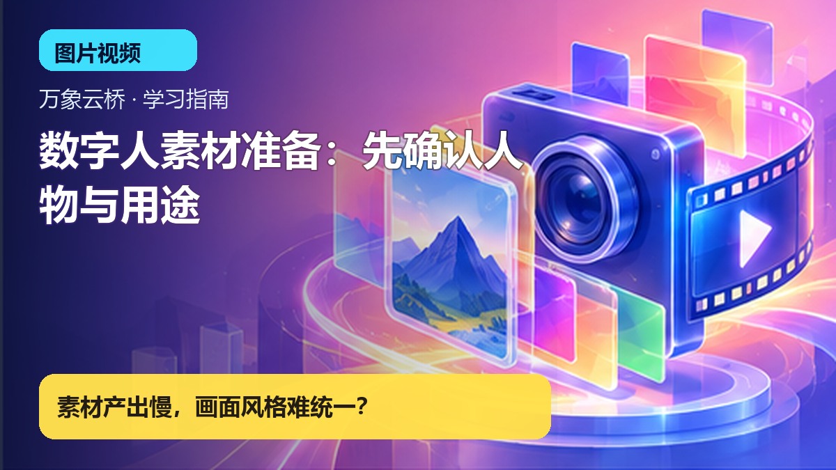 数字人素材准备：先确认人物与用途 产品价值展示
